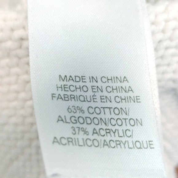 Liz Claiborne V-Neck Cable Knit Sweater - Cream/Oatmeal Size M - Picture 4 of 4